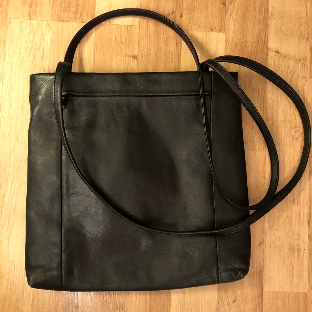COPY - Derek Alexander Black Pebbled Leather 2 Handle Shoulder Bag  12x12” GUC